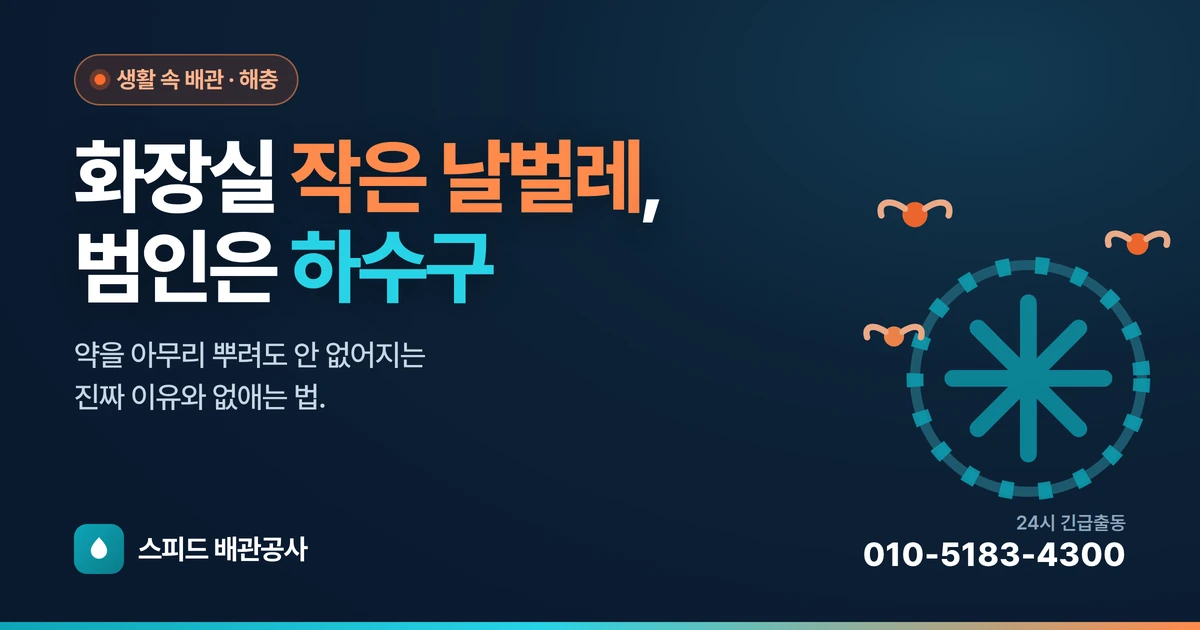 화장실에 작은 날벌레가 계속 생길 때 — 하수구 나방파리 없애는 법