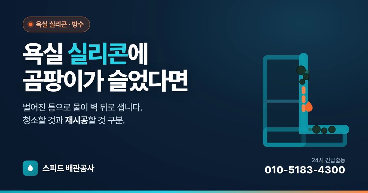욕실 실리콘에 곰팡이가 슬고 벌어질 때 — 방치하면 안 되는 이유와 재시공